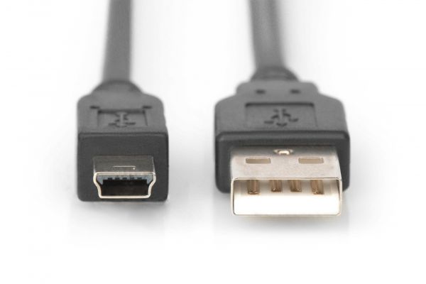 DIGITUS USB 2.0 Anschlusskabel, Typ A - mini B (5pin) St/St, 1.0m