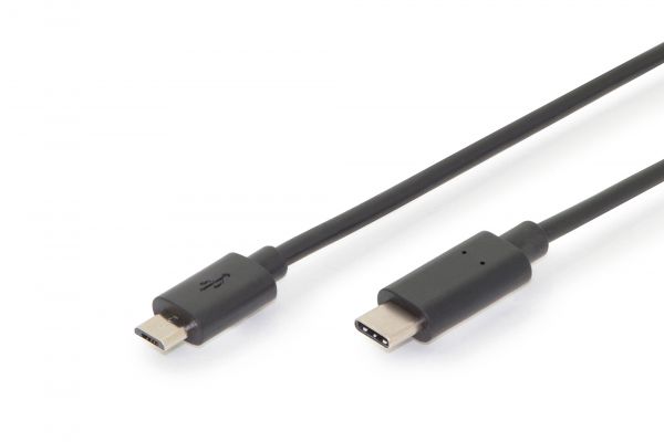 DIGITUS USB Typ-C Anschlusskabel, Typ C auf Micro B St/St, 3.0m