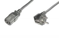 Vorschau: DIGITUS Netzanschlusskabel, CEE 7/7 (Typ-F) 90ø gew.- C13 St/Bu, 0,75m