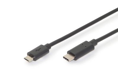 DIGITUS USB Typ-C Anschlusskabel, Typ C auf Micro B St/St, 3.0m