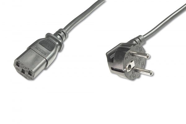 DIGITUS Netzanschlusskabel,CEE 7/7 (Typ-F) 90ø gewink.- C13 St/Bu, 5.0m