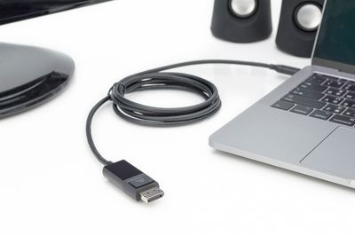 DIGITUS USB Type-C Adapterkabel, Type-C auf DP St/St, 2,0m