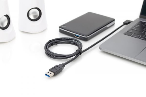 DIGITUS USB 3.1 Verbindungskabel, C 90ø gewinkelt auf A St/St, 1.0m