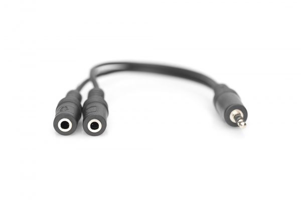 DIGITUS Headset Adap. Kab.,TRRS 3.5mm(4pin)-2xstereo 3,5mm St/Bu/Bu, 0,2m