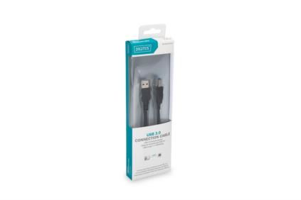 DIGITUS USB 3.0 Verbindungskabel, Typ A-B St/Bu, 1.8m