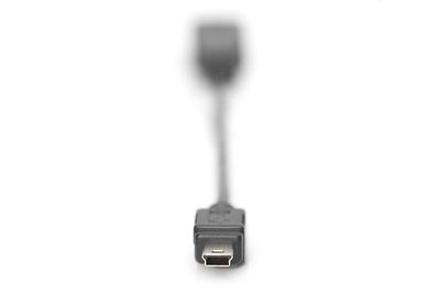 DIGITUS USB 2.0 Adapterkabel, OTG, Typ mini B - A St/Bu, 0,2m