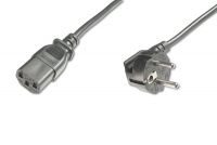 Vorschau: DIGITUS Netzanschlusskabel, CEE 7/7 (Typ-F) 90ø gew.- C13 St/Bu, 0,75m