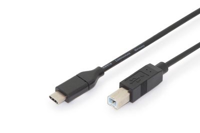 DIGITUS USB Type-C Verbindungskabel, Typ C auf B St/St, 1.8m