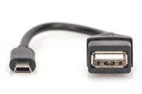 Vorschau: DIGITUS USB 2.0 Adapterkabel, OTG, Typ mini B - A St/Bu, 0,2m