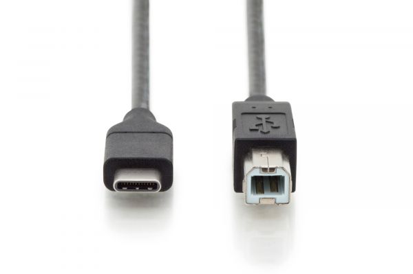DIGITUS USB Type-C Verbindungskabel, Typ C auf B St/St, 1.8m