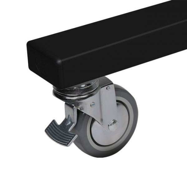 B-TECH SystemX Videokonferenz Rollständer für Dual-Displays nebeneinander mit Kameraablage (VESA 200