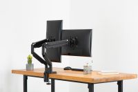 Vorschau: DIGITUS Universal Dual Monitorhalter mit Gasdruckfeder und Klemmbefestigung