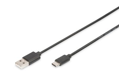 DIGITUS USB Type-C Anschlusskabel, Typ C auf A St/St, 1.8m