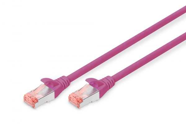 DIGITUS Patchkabel CAT 6 S-FTP, Länge 1 m, Farbe Magenta