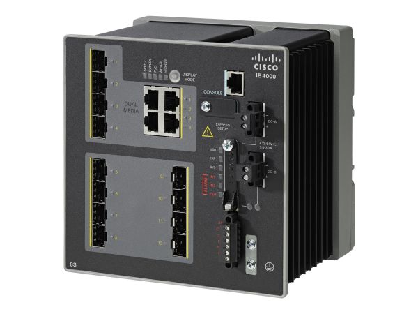Cisco Industrial Ethernet 4000 Switch 1GbE LAN Base 8-Port L3 managed IE-4000-8GS4G-E