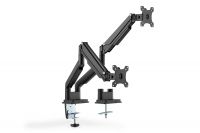 Vorschau: DIGITUS Universal Dual Monitorhalter mit Gasdruckfeder und Klemmbefestigung