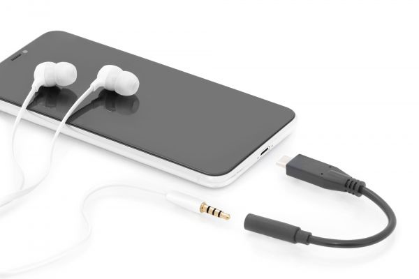 DIGITUS USB Type-C Audio Adapterkabel, Type-C - 3.5mm St/Bu, 0.2m