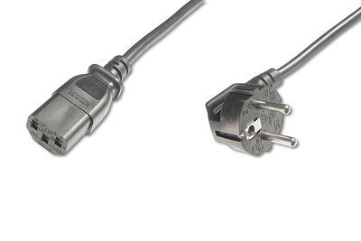 DIGITUS Netzanschlusskabel,CEE 7/7 (Typ-F) 90ø gewink.- C13 St/Bu, 5.0m