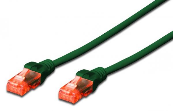 DIGITUS Patchkabel CAT 6 U-UTP, Länge 3 m, Farbe Grün