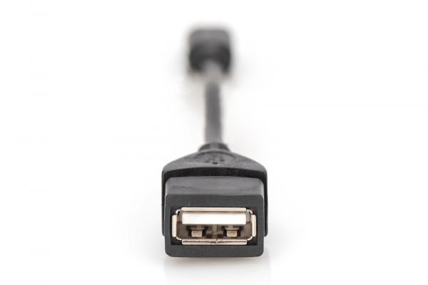 DIGITUS USB 2.0 Adapterkabel, OTG, Typ mini B - A St/Bu, 0,2m