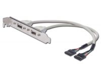 Vorschau: DIGITUS USB Slotblechkabel, 2x Typ A - 2x5pin IDC, Bu/Bu,0.25m