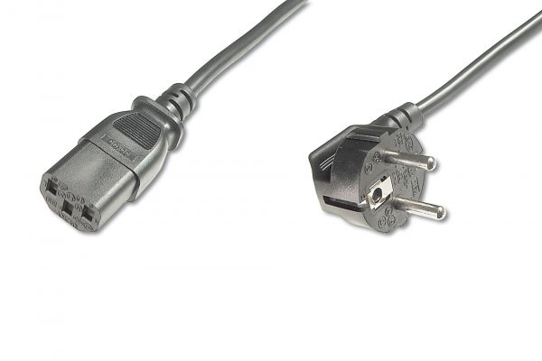 DIGITUS Netzanschlusskabel, CEE 7/7 (Typ-F) 90ø gew.- C13 St/Bu, 0,75m