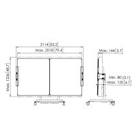 Vorschau: Vogels Z RISE A228 WHITEBOARD SET 86" für Stand/Trolley