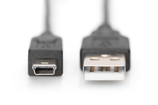 DIGITUS USB 2.0 Anschlusskabel, Typ A - mini B (5pin) St/St, 1.8m