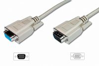 Vorschau: DIGITUS VGA Verlängerungskabel, HD15 St/Bu, 5.0m