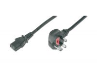 Vorschau: DIGITUS Netzanschlusskabel, UK Stecker, 90ø gewinkel - C13 St/Bu, 1.8m