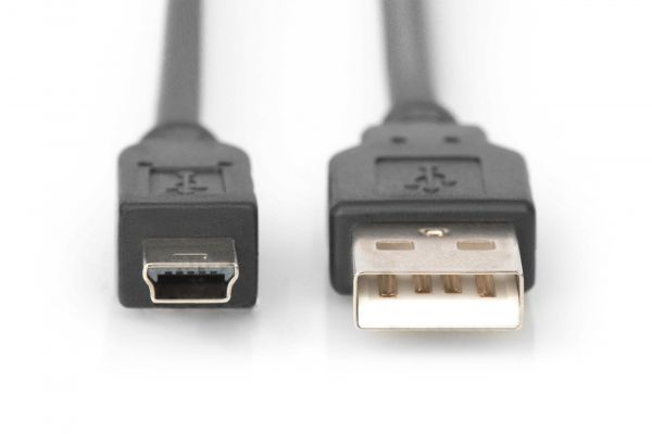 DIGITUS USB 2.0 Anschlusskabel, Typ A - mini B (5pin) St/St, 3.0m