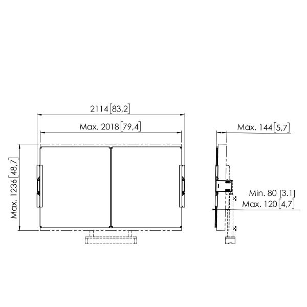 Vogels Z RISE A218 WHITEBOARD SET 86" für BODEN/WAND
