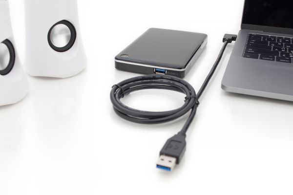 DIGITUS USB 3.1 Verbindungskabel, C 90ø gewinkelt auf A St/St, 1.0m