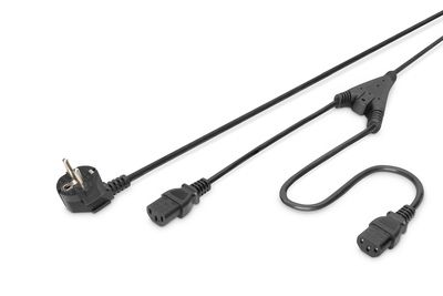 DIGITUS Netzverteilerkabel, CEE 7/7 (Typ-F) - 2x C13 St/Bu, 1.7m