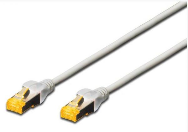 DIGITUS Patchkabel CAT 6A S-FTP, Länge 0,25 m, Farbe Grau