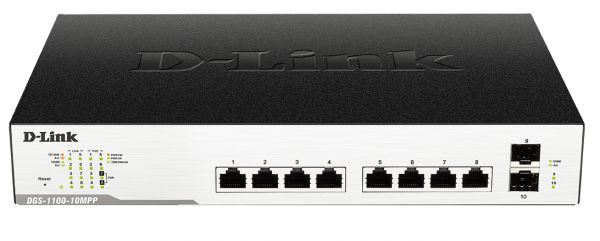 D-Link Switch 10Port Gigabit (8xPoE) + 2x Gigabit SFP L2 Managed DGS-1100-10MP