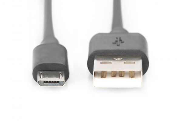 DIGITUS USB 2.0 Anschlusskabel, Typ A - micro B St/St, 3.0m
