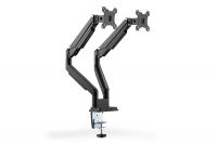 Vorschau: DIGITUS Universal Dual Monitorhalter mit Gasdruckfeder und Klemmbefestigung