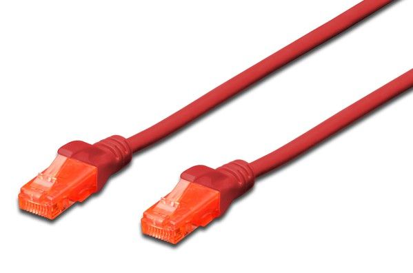 DIGITUS Patchkabel CAT 6 U-UTP, Länge 3 m, Farbe Rot