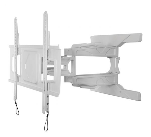 B-TECH Wandhalter neigbar/schwenkb. mit Doppelausleger Arm (VESA 600 x 400) weiß