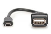 Vorschau: DIGITUS USB 2.0 Adapterkabel, OTG, Typ mini B - A St/Bu, 0,2m