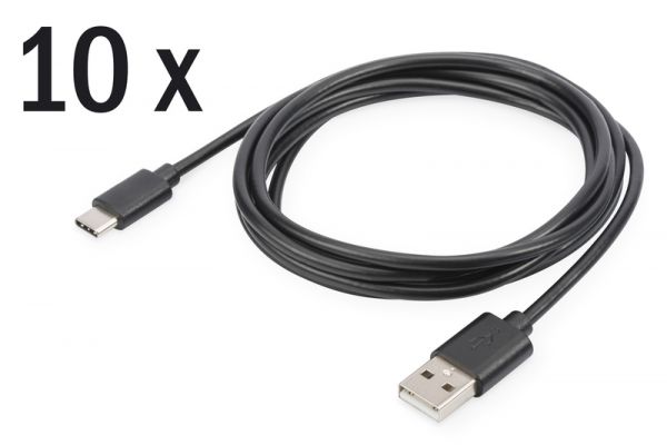 DIGITUS USB Type-C Anschlusskabelkabel, Type-C - A St/St, 1.8m