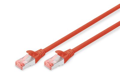DIGITUS Patchkabel CAT 6 S-FTP, Länge 0,5 m, Farbe Rot