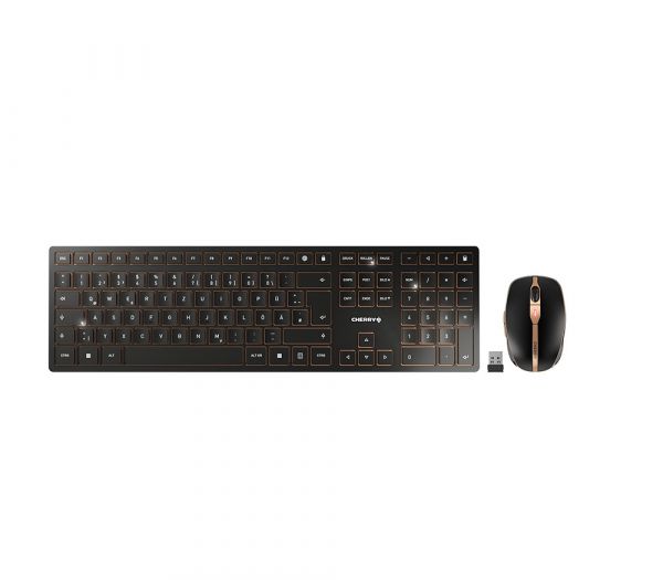 Cherry Tastatur-Maus-Set DW 9100 SLIM (JD-9100DE-2), schwarz