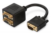Vorschau: DIGITUS VGA Monitor Y-Verteilerkabel, HD15 - 2xHD15 St/Bu, 0.2m