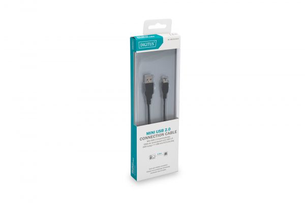 DIGITUS USB 2.0 Anschlusskabel, Typ A - mini B (5pin) St/St, 1.8m