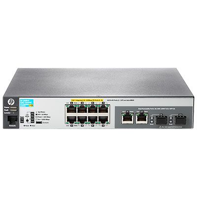 HPE Switch 8Port FastEthernet PoE RJ45 + 2x Dual Personality-Port L2 Stackable Managed JL070A
