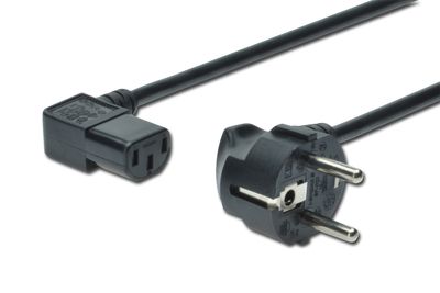DIGITUS Netzanschlusskabel CEE 7/7 (Typ-F) - C13, 90ø gewink. M/F, 1.8m