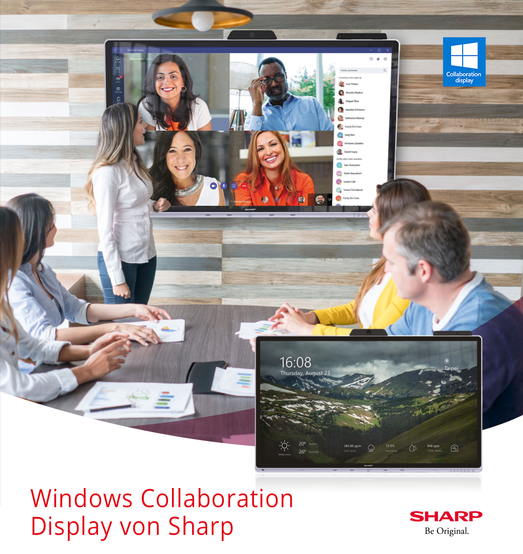 Sharp Windows Collaboration Display + B-TECH Rollstand
